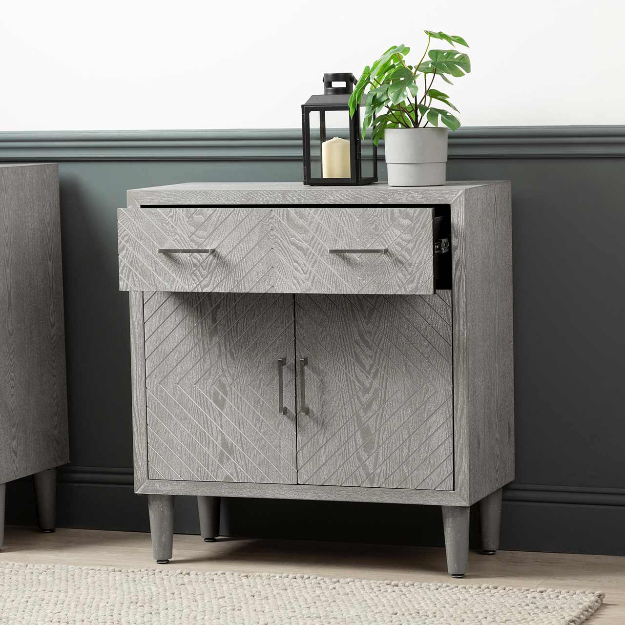 Venus 1 Drawer 2 Door Cabinet Grey Elm - KD Legs