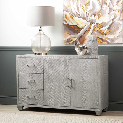 Venus 3 Drawer 2 Door Sideboard Grey Elm