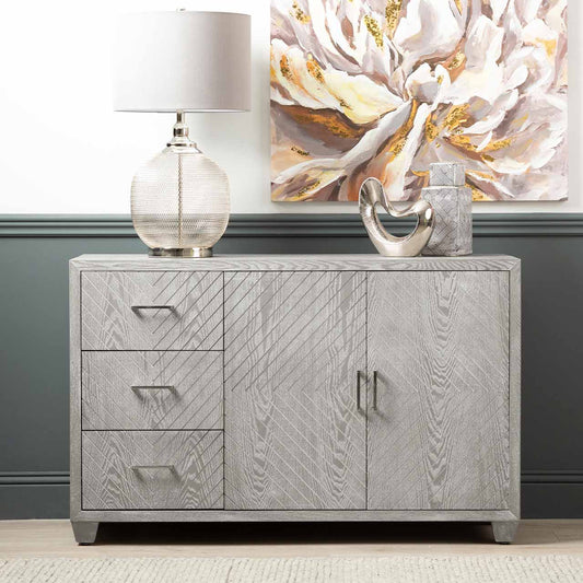 Venus 3 Drawer 2 Door Sideboard Grey Elm