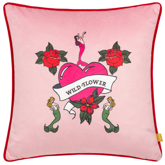 WILDFLOWER 43X43 FEATHER FILLED CUSHION PINK