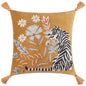 WHITE TIGER 50X50 FEATHER FILLED CUSHION GOLD