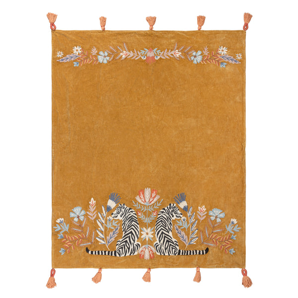 White Tiger 125x150 Throw Gold