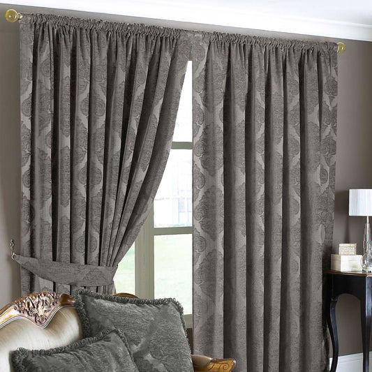 WINCHESTER 168X183 PENCIL PLEAT CURTAINS MOCH