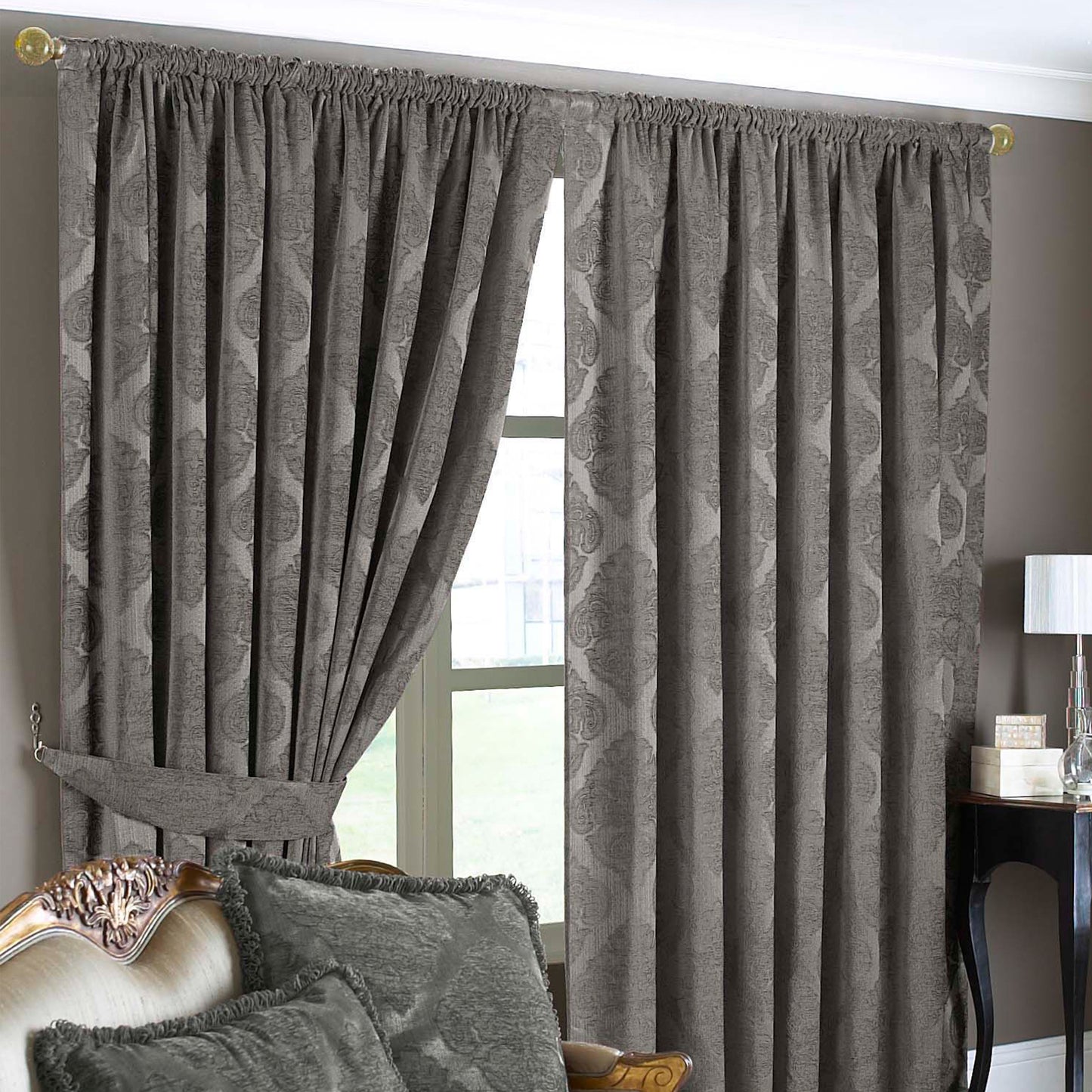 WINCHESTER 229X229 PENCIL PLEAT CURTAINS MOCH