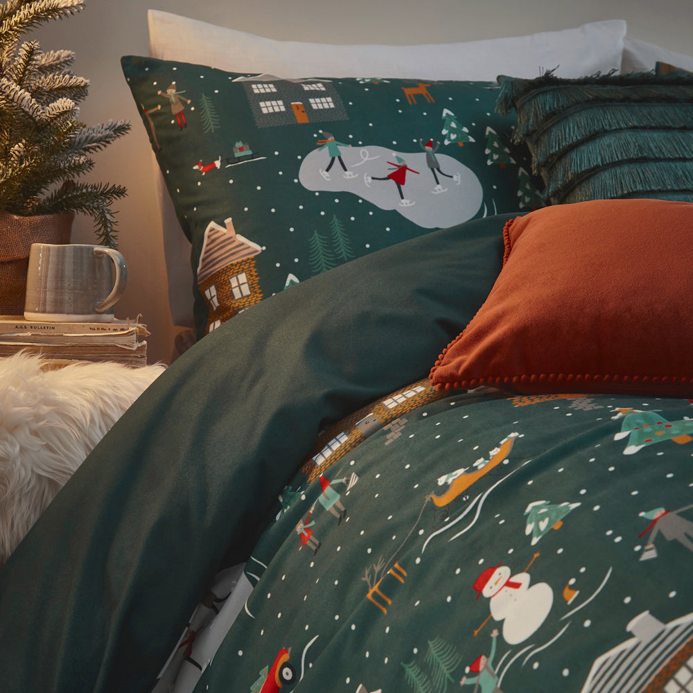 Winter Pines Toddler Duvet Set Pine Green - Canwell Interiors Limited - Riva