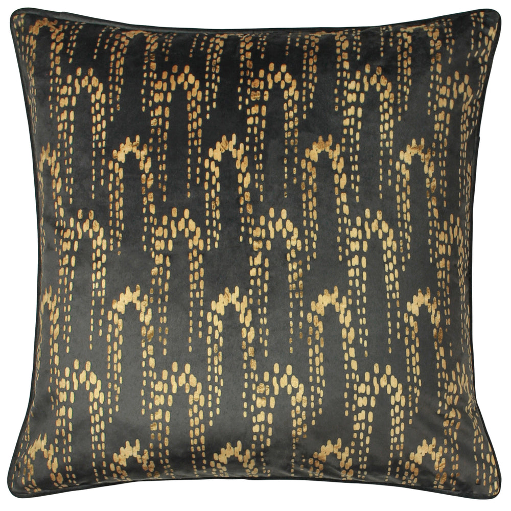 Wisteria 50x50 Feather Filled Cushion Charcoal - Canwell Interiors Limited - Riva