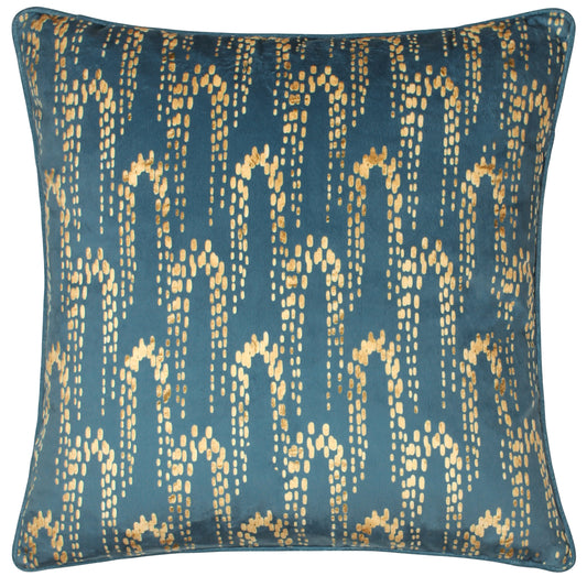 WISTERIA 50X50 FEATHER FILLED CUSHION PETROL