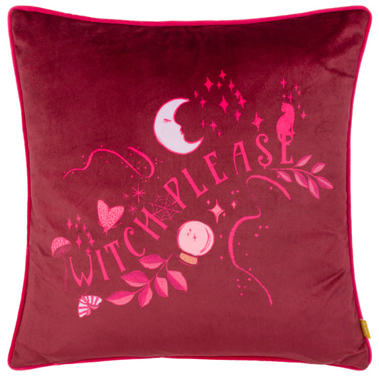 WITCH PLEASE 43X43 FEATHER FILLED CUSHION PURPLE