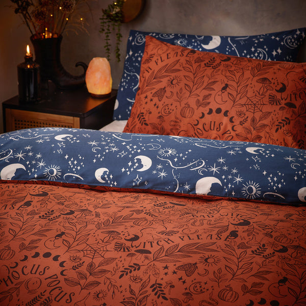 Witchy Vibes Double Duvet Set Rust - Riva