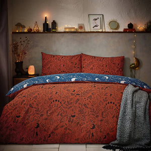 Witchy Vibes King Size Duvet Set Rust - Riva