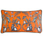 WILD MIRRORED CREATURES 30X50 FEATHER FILLED CUSHION ORANGE