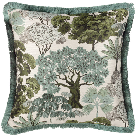 WOODLANDS 55X55 FEATHER FILLED CUSHION GREEN