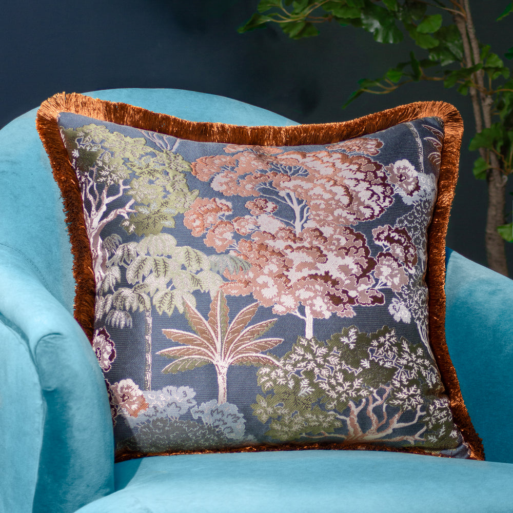Woodlands 55x55 Feather Filled Cushion Navy - Canwell Interiors Limited - Riva