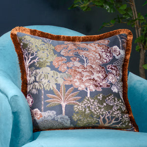 Woodlands 55x55 Feather Filled Cushion Navy - lifestyle