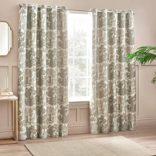 Woodlands 117x183 Eyelet Curtains Natural - view 3