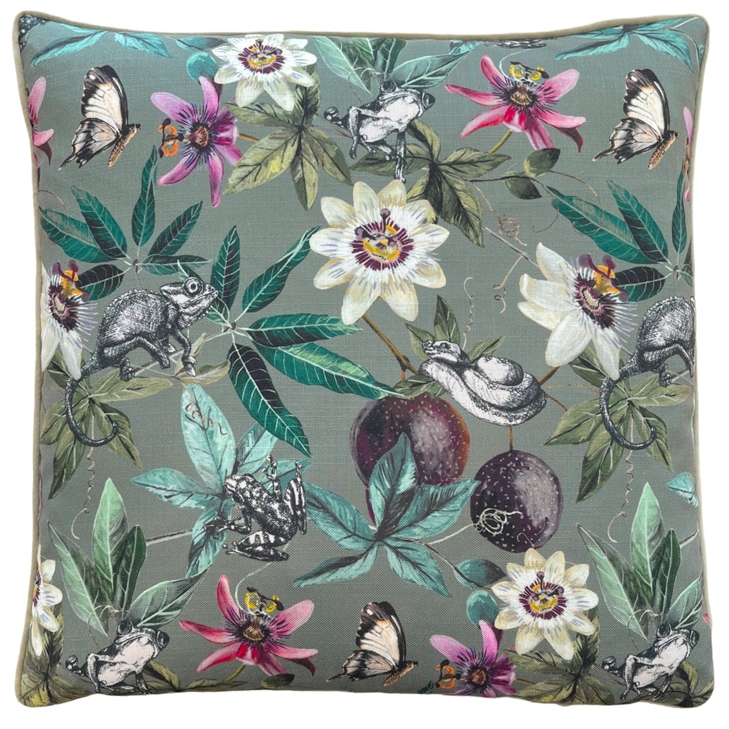 WILD PASSION CREATURES 50X50 FEATHER FILLED CUSHION SAGE