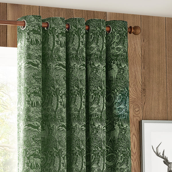 Winter Woods 228x137 Eyelet Curtains Emerald - view 4