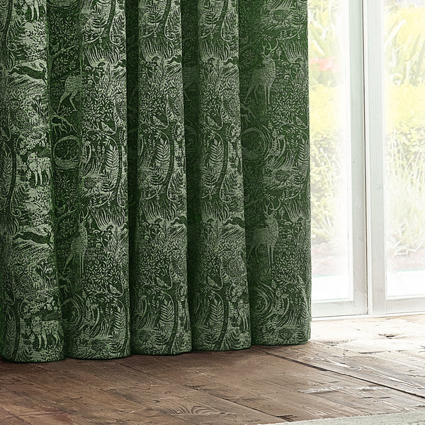 Winter Woods 228x137 Eyelet Curtains Emerald - view 5