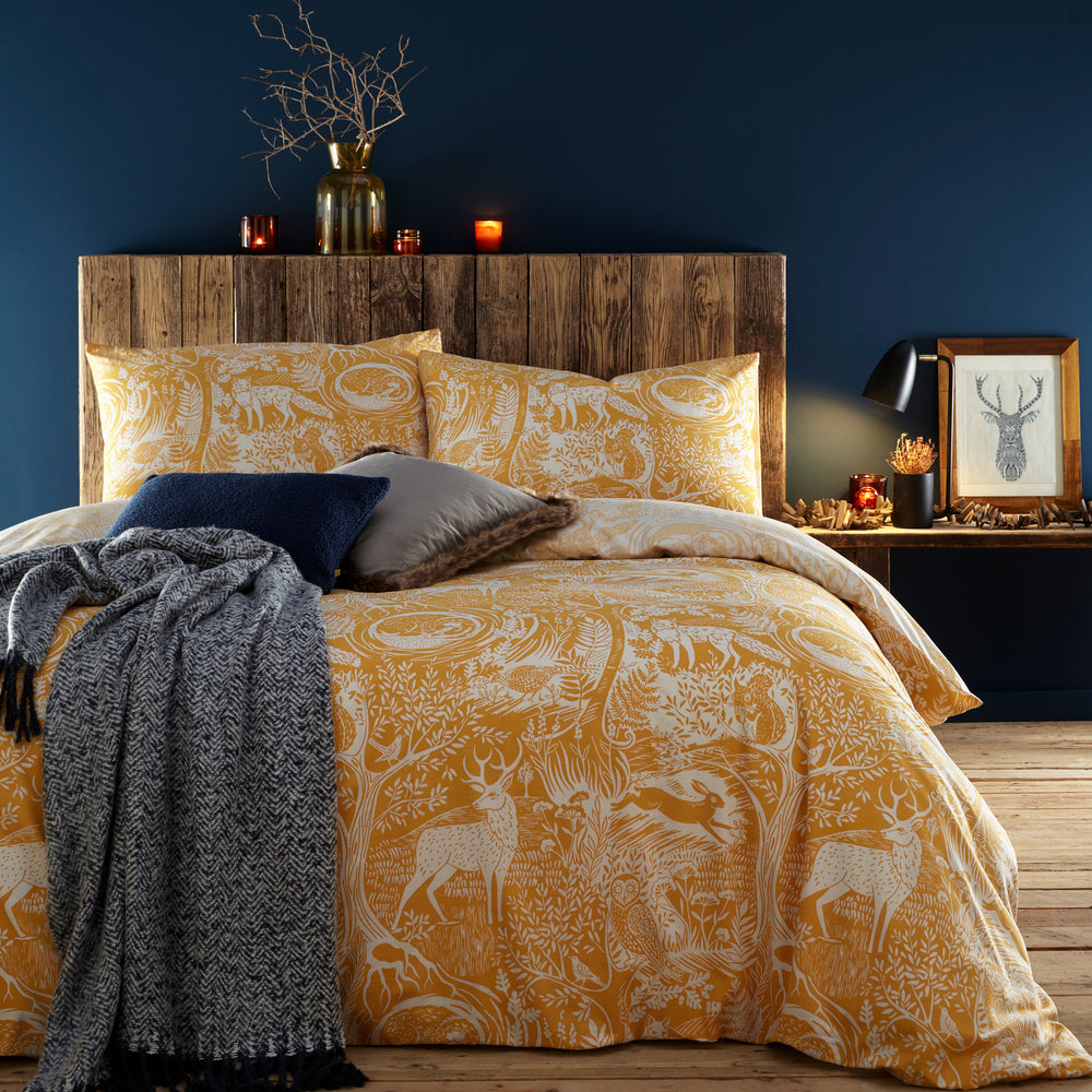 Winter Woods Double Duvet Set Ochre