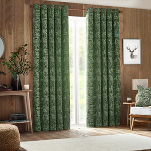 Winter Woods 167x137 Eyelet Curtains Emerald - view 7