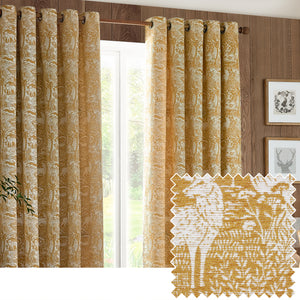 Winter Woods 167x137 Eyelet Curtains Ochre