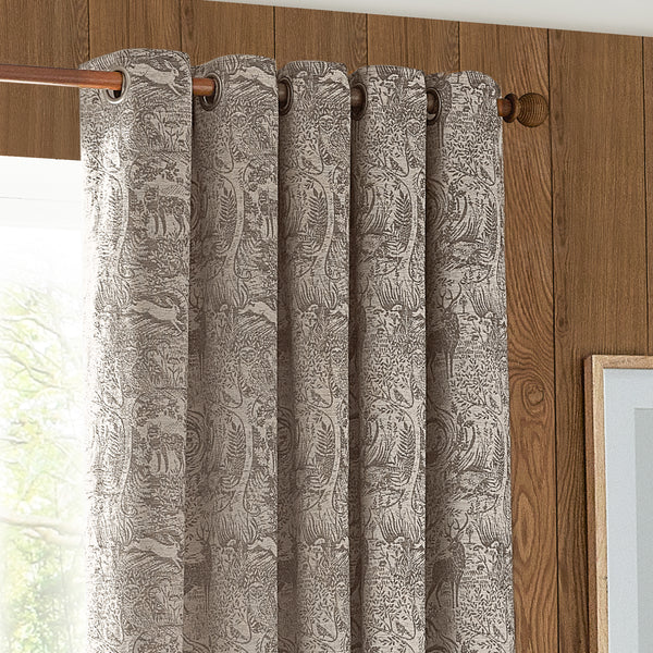 Winter Woods 228x182 Eyelet Curtains Taupe - view 4