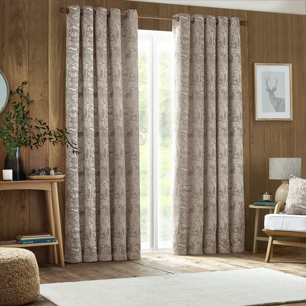 Winter Woods 228x182 Eyelet Curtains Taupe - view 7