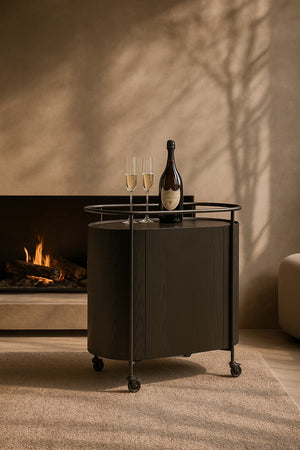 Capri Bar Cart - Black - Tommy Franks