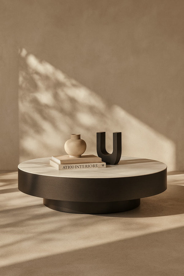 Coin Coffee Table - White Marble - Tommy Franks