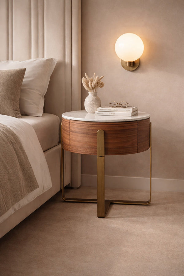 Aurelia Round Bedside Table - Tommy Franks