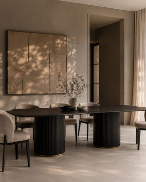 Lantine 280 Dining Table - Black Oak & Brass - Tommy Franks