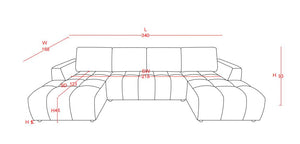 Shanghai Luxury Green U Shape Corner Sofabed - Xshowhome