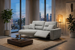 Denver Sofa Grey Electric Recliner Left Hand - Xshowhome