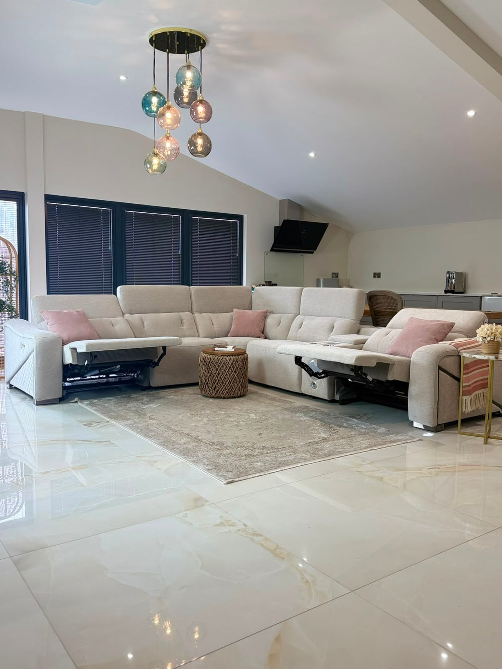 Ohio Electric Recliner Sofa Beige Large Corner - Xshowhome