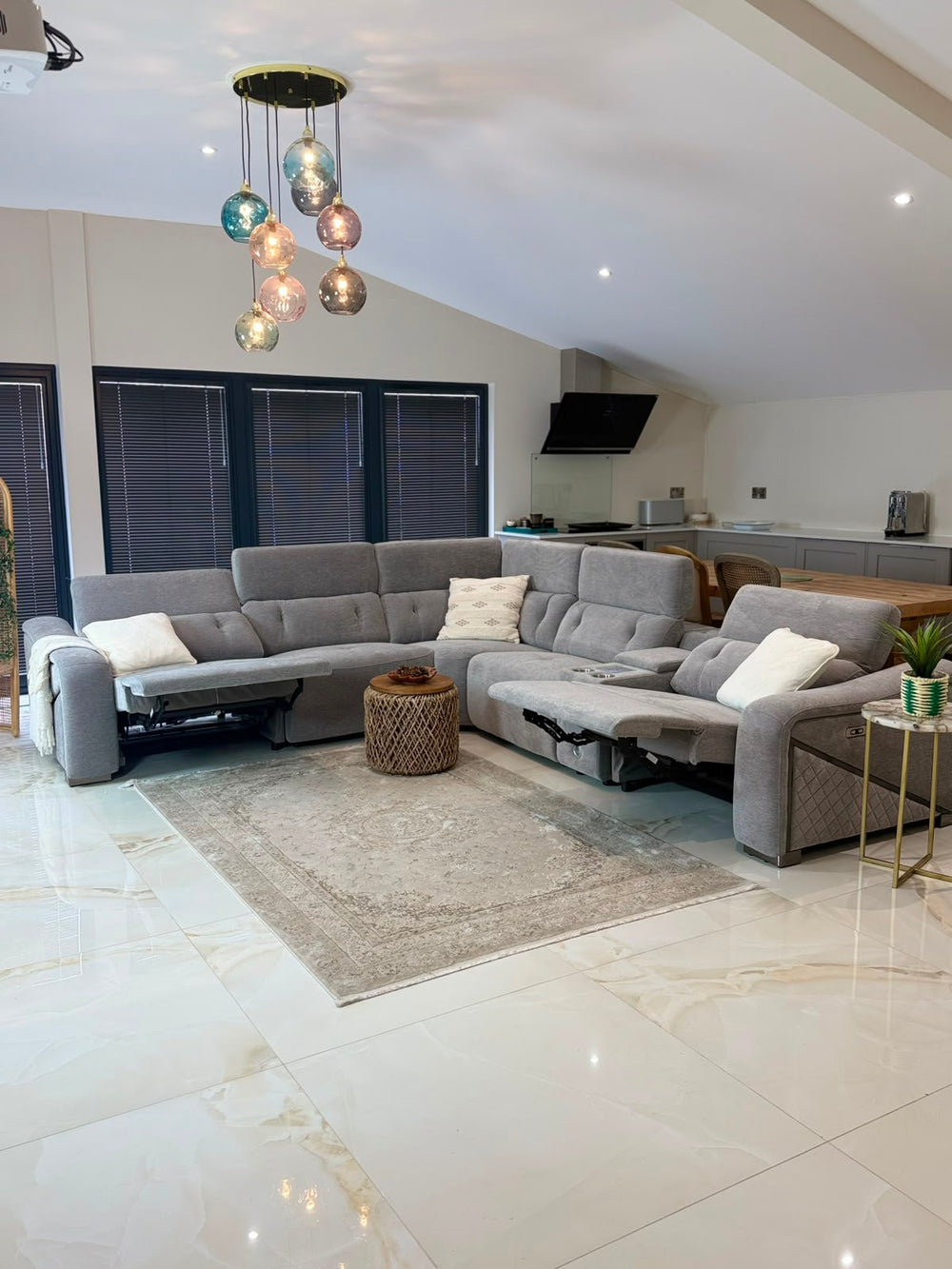 Ohio Electric Recliner Sofa Grey Large Corner - Xshowhome