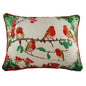 XMAS ROBINS CHENILLE 43X33 FEATHER FILLED CUSHION MULTI