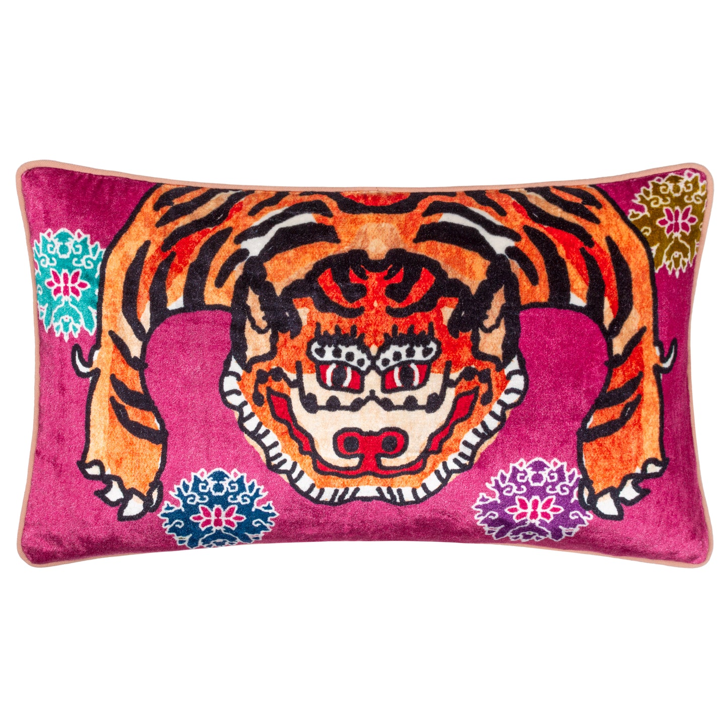 YEAR OF THE TIGER 30X50 FEATHER FILLED CUSHION PINK