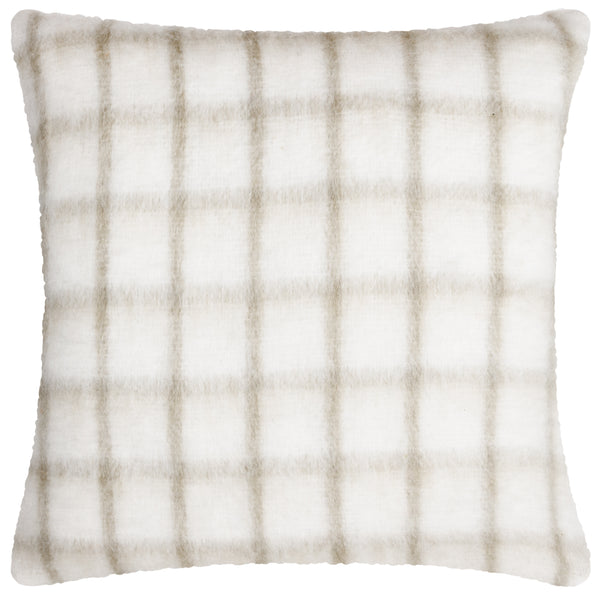 Yarrow Check 45x45 Feather Filled Cushion Natural/biscuit
