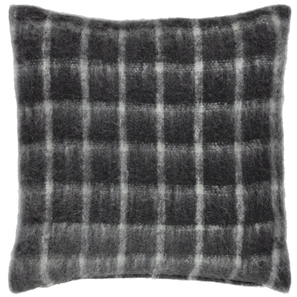 Yarrow Check 45x45 Feather Filled Cushion Storm Grey