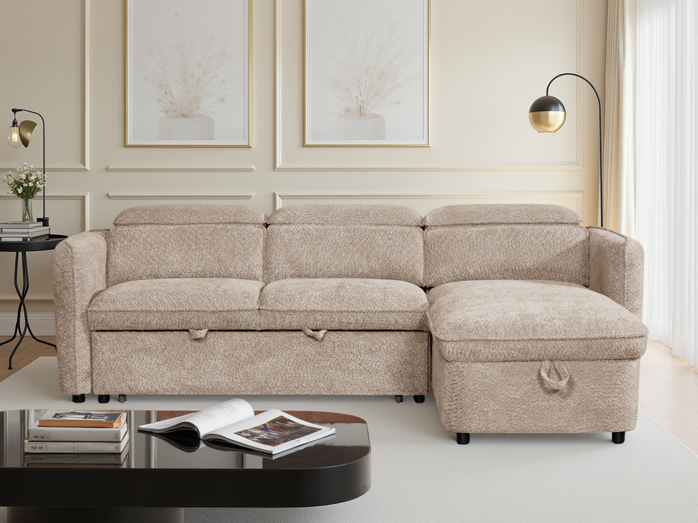 Capri Sofabed Beige Universal Corner - Xshowhome