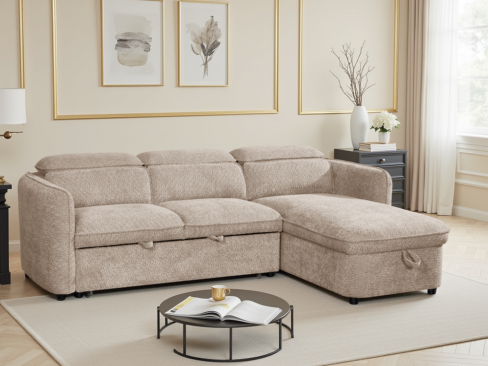 Capri Sofabed Beige Universal Corner - Xshowhome