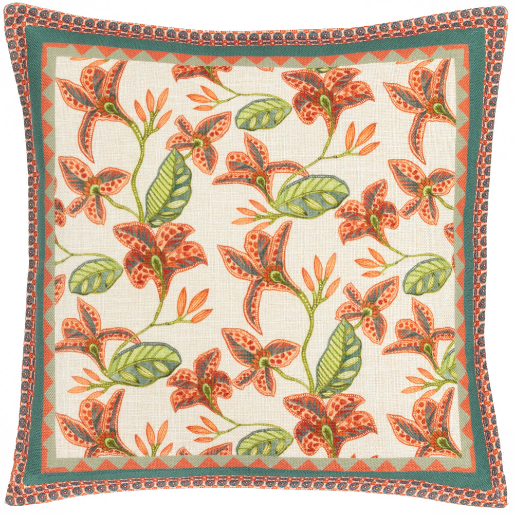 Zala Floral 43x43 Feather Filled Cushion Multi