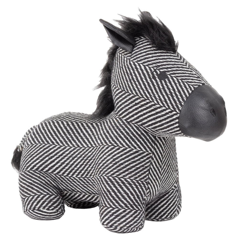 Zebra Doorstop Black