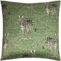 ZEBRA FOLIAGE 50X50 FEATHER FILLED CUSHION GREEN