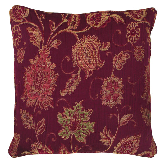 ZURICH FEATHER FILLED CUSHION 45X45 BURGUNDY