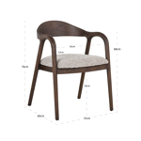 Dining chair Mihara mocca fancy fire retardant