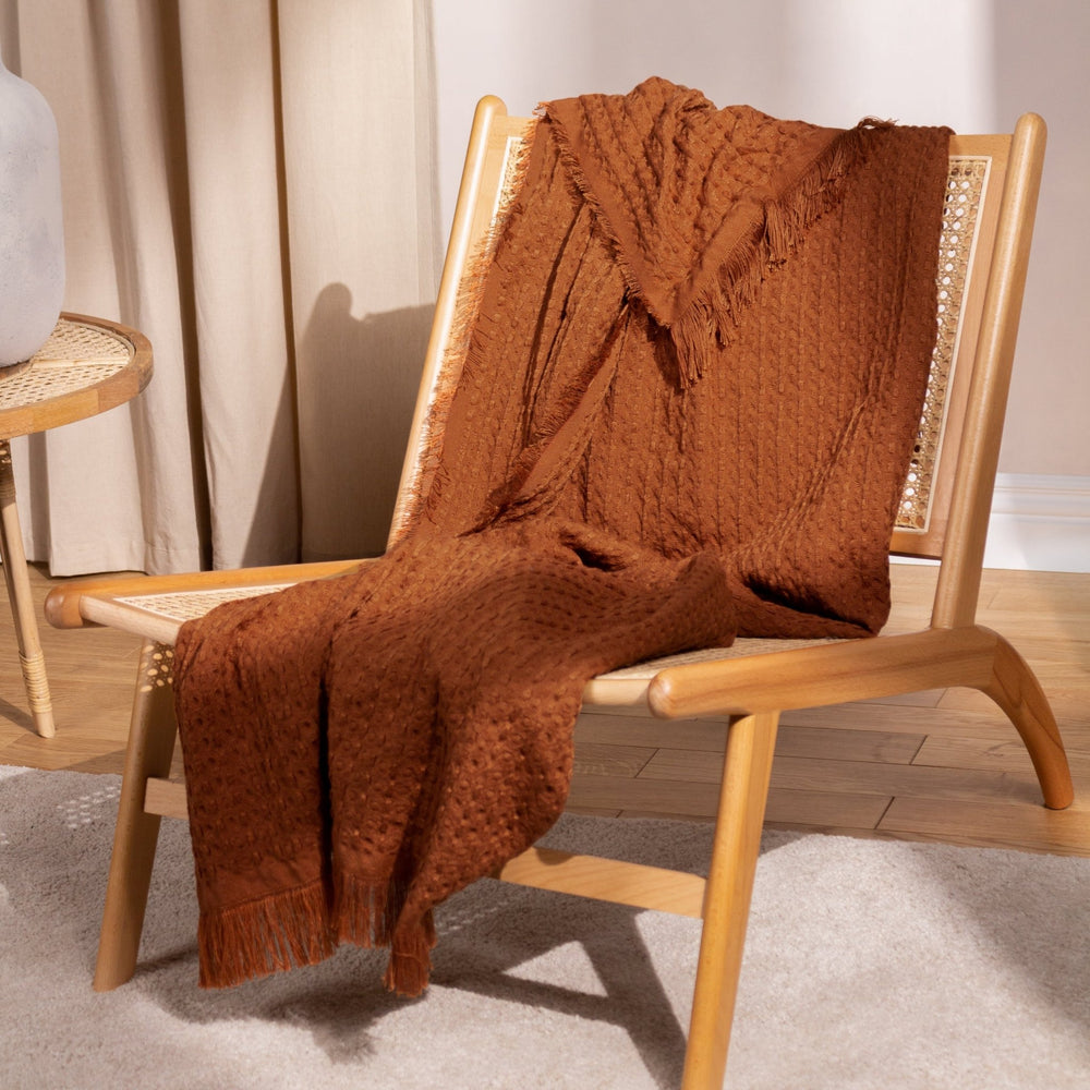 Abel Waffle Throw 130x180 Pecan - Canwell Interiors Limited - Riva