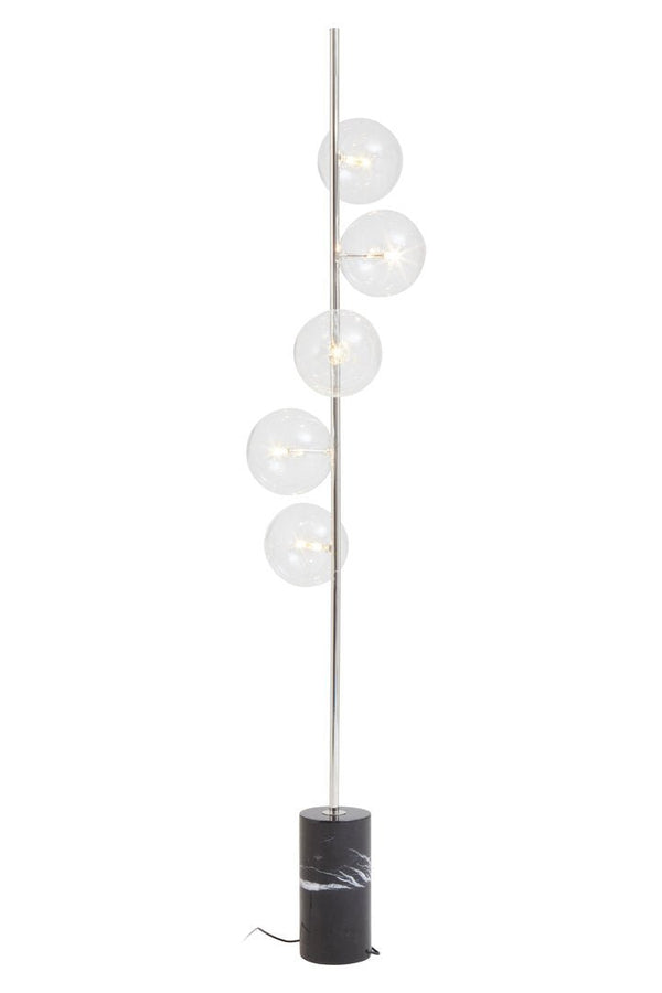 Abira Nickel and Black Marble Floor Lamp - Canwell Interiors Limited - Xshowhome