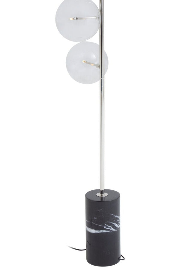 Abira Nickel and Black Marble Floor Lamp - Canwell Interiors Limited - Xshowhome