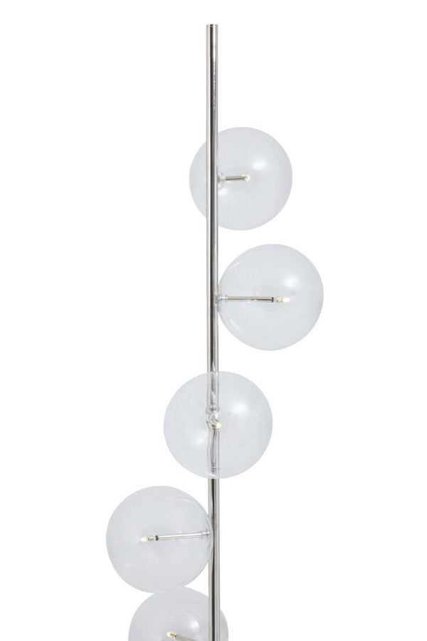 Abira Nickel and Black Marble Floor Lamp - Canwell Interiors Limited - Xshowhome